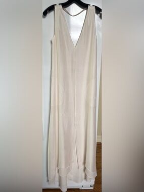 BCBGMaxAzria off white (cream) V‑Neck Sleeveless Maxi Dress